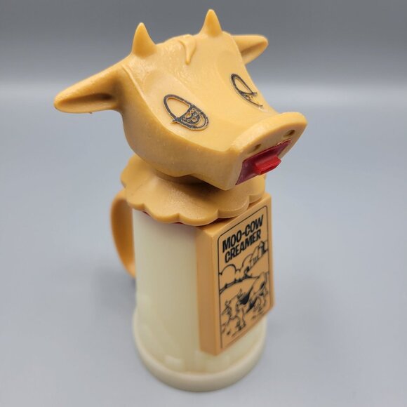 Vintage Whirley Moo-Cow Creamer Dispenser Beige & Brown Plastic Farmhouse Decor - Picture 12 of 16